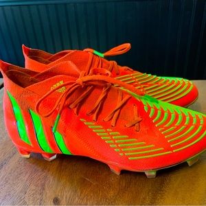 Adidas Predator Edge.1 FG Soccer Cleats GW1029 Solar Orange Green